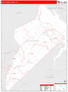 Isle of Wight County, VA Digital Map Red Line Style